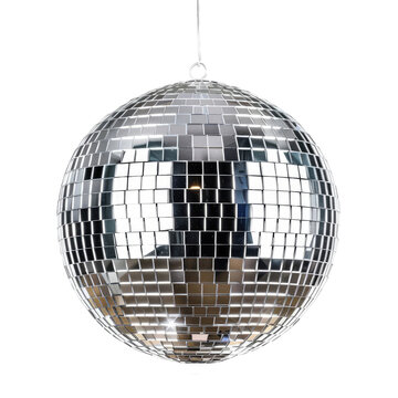 recommend clip art: Silver disco mirror ball isolated white background