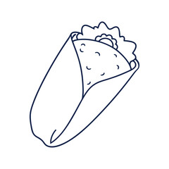 Burrito Line art on a white background
