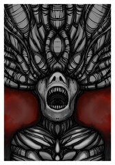 Alien creature, sketch - digital painting © neurostructure