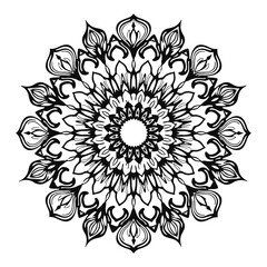 Hand-Drawn Floral Mandala Art 