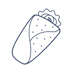 Burrito Line art on a white background
