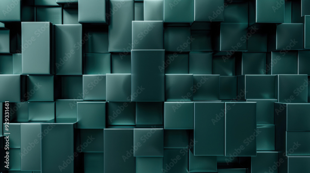 Poster abstract 3d rendering of geometric shapes. composition with squares. cube design. modern background 