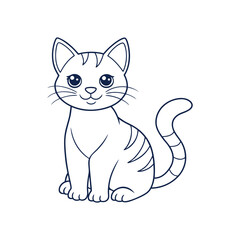 Cute Cat line art vector design