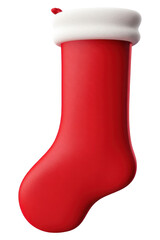 PNG Christmas stocking festival red.