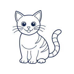 Cute Cat line art vector design