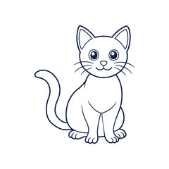 Cute Cat line art vector design