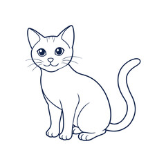 Cute Cat line art vector design