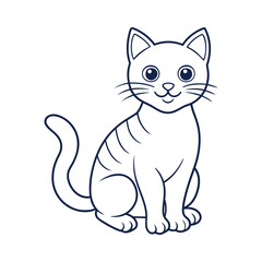 Cute Cat line art vector design