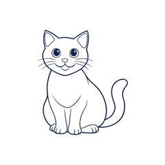 Cute Cat line art vector design