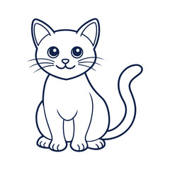 Cute Cat line art vector design