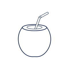 Coconut Vector Illustration in White Background