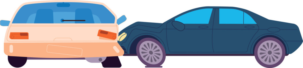 Car hit another auto. Street road crash