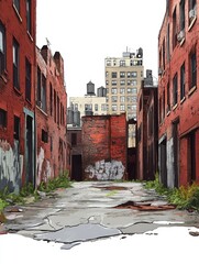 Urban Back Alley: A Glimpse of Decay and Renewal