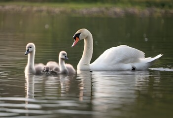 Fototapeta premium swans on the lake