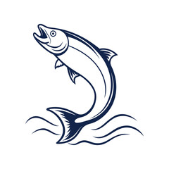 Obraz premium Fish Line art vector Illustration