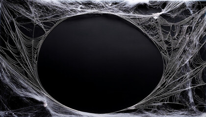 Naklejka premium spooky halloween cobweb background frame