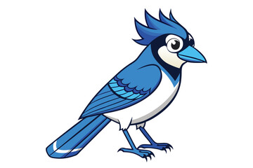 Blue Jay silhouette vector art illustration.