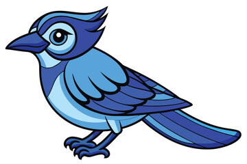 Blue Jay silhouette vector art illustration.
