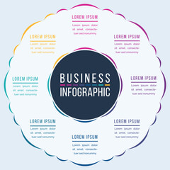 Circle Infographic design 8 steps, objects, elements or options infographic business template