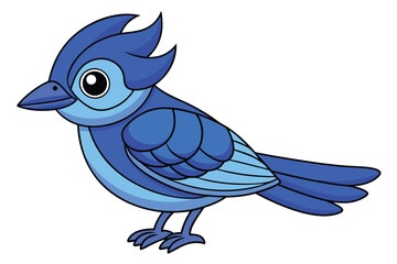 Blue Jay silhouette vector art illustration.