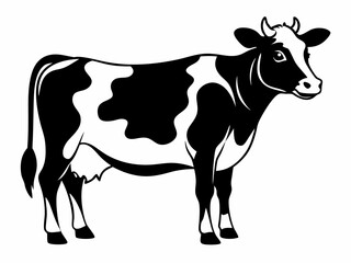 Cattle cow black silhouette illustration,cow silhouette,Cow graphic icon. Cow black silhouette isolated on white background. Vector illustration