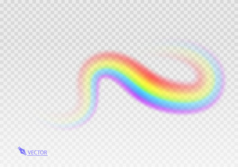 Rainbow icon. Shape arch realistic isolated on white transparent background. Colorful light and bright design element. Symbol of rain