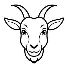 Goat Face style line art vector