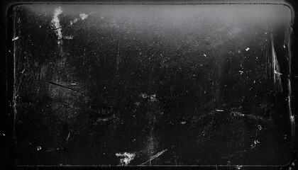 Dusty scratched and scanned old film texture with cracks; dirty grunge style overlay for photo or banner