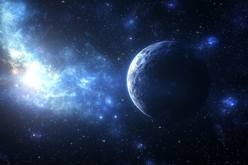 Fototapeta premium Space cosmic illustration with planets scene created with Generative AI