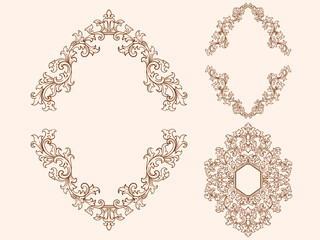 Vintage typographic decorative ornament design elements