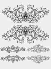 Vintage typographic decorative ornament design elements