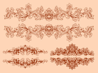 Vintage typographic decorative ornament design elements