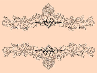 Vintage typographic decorative ornament design elements