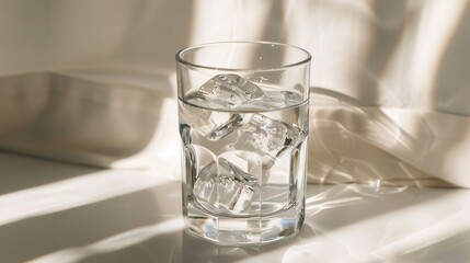 clear drinking glass with ice and white liquid