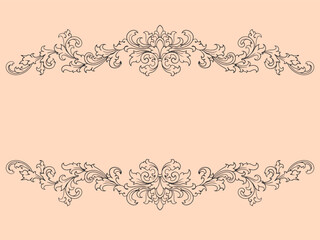 romantic classic engraved frame vector design