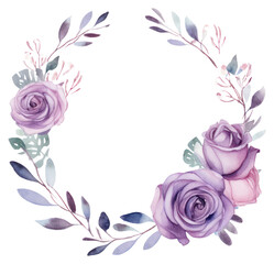 PNG  Elegant watercolor floral wreath