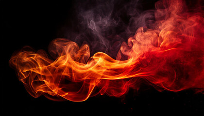 Fototapeta premium Red Smoke & Steam on black background