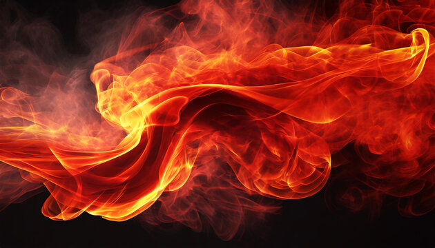 Billows of Red Smoke & Fire on dark background