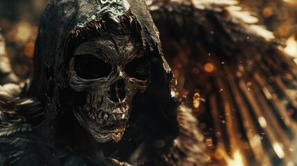 A skull with attached wings, perfect for dark or fantasy themed projects