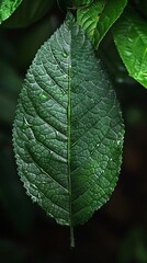 Fototapeta premium Dark Green Leaf Showing The Details