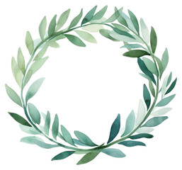 PNG Elegant watercolor laurel wreath illustration