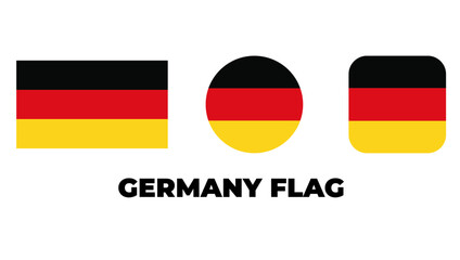 world Germany Flag vector of the country in 3 shapes design. Germany flag. Germany state symbol. constitutional, vector design of Germany country flag, marketing, designing, ads
