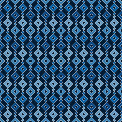 Ethnic, tribal seamless surface pattern. Repeated diamonds and rhombuses motif. Folk background. Folkloric wallpaper. Geometric ornament. Geo digital paper, textile print. Vector art