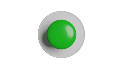 green push button isolated on white, PNG transparent