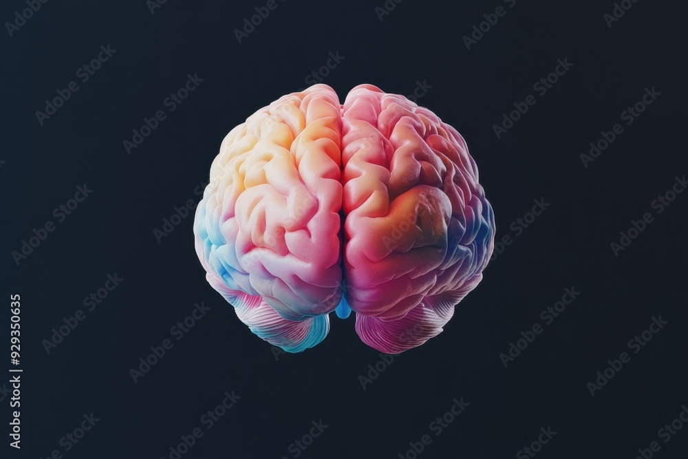 Poster digital high tech brain. digital artificial intelligence illustration depicting the concept of advan