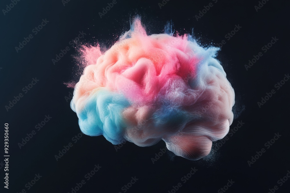 Poster digital high tech brain. digital artificial intelligence illustration depicting the concept of advan