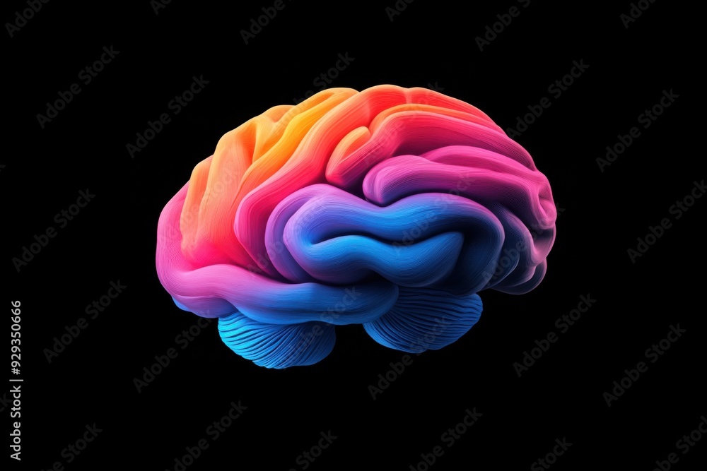 Poster digital high tech brain. digital artificial intelligence illustration depicting the concept of advan