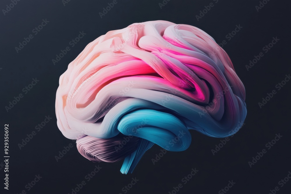 Poster digital high tech brain. digital artificial intelligence illustration depicting the concept of advan