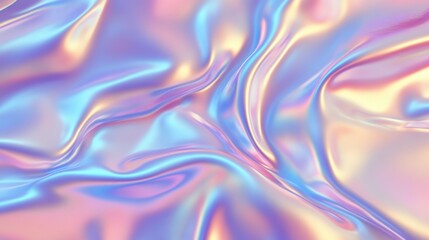 iridescent holographic Abstract trendy background. Holography abstract background in blue pink colors. Hologram color wrinkled pearlescent foil.