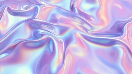 Obraz premium iridescent holographic Abstract trendy background. Holography abstract background in blue pink colors. Hologram color wrinkled pearlescent foil.